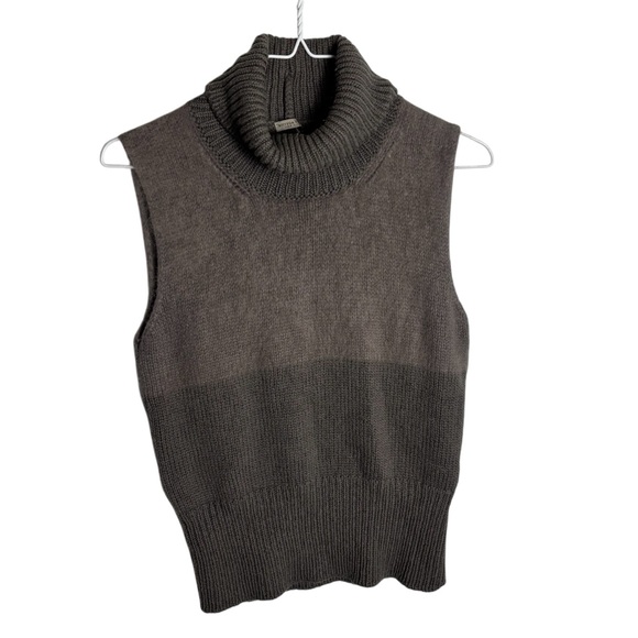 Bottega Veneta vintage Y2K wool Angora rabbit fur gray brown turtleneck sweater